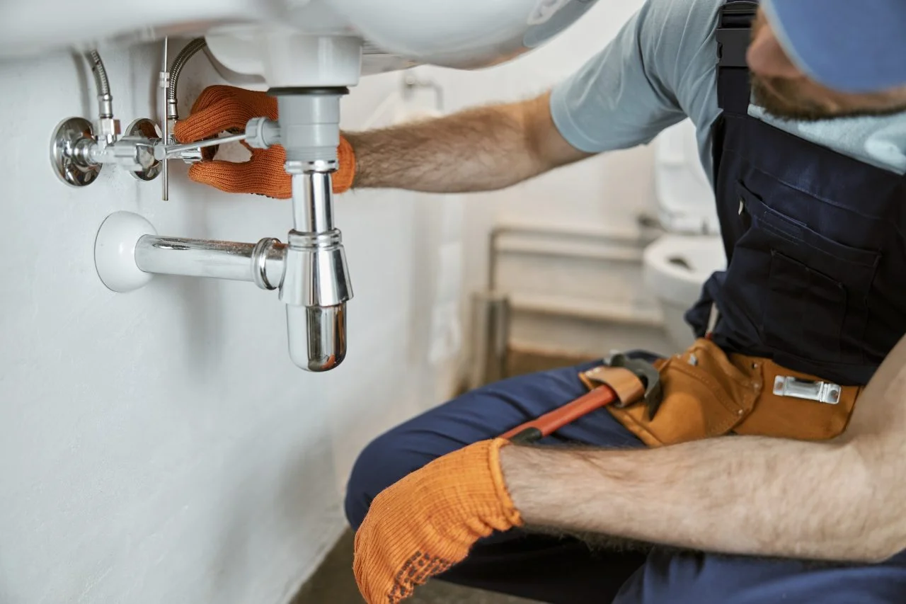 male-plumber-hands-repairing-pipe-under-sink